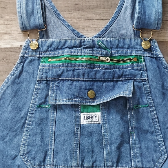 Cropped Raw Hem Liberty Bib Overalls Size 40 - Picture 4 of 16